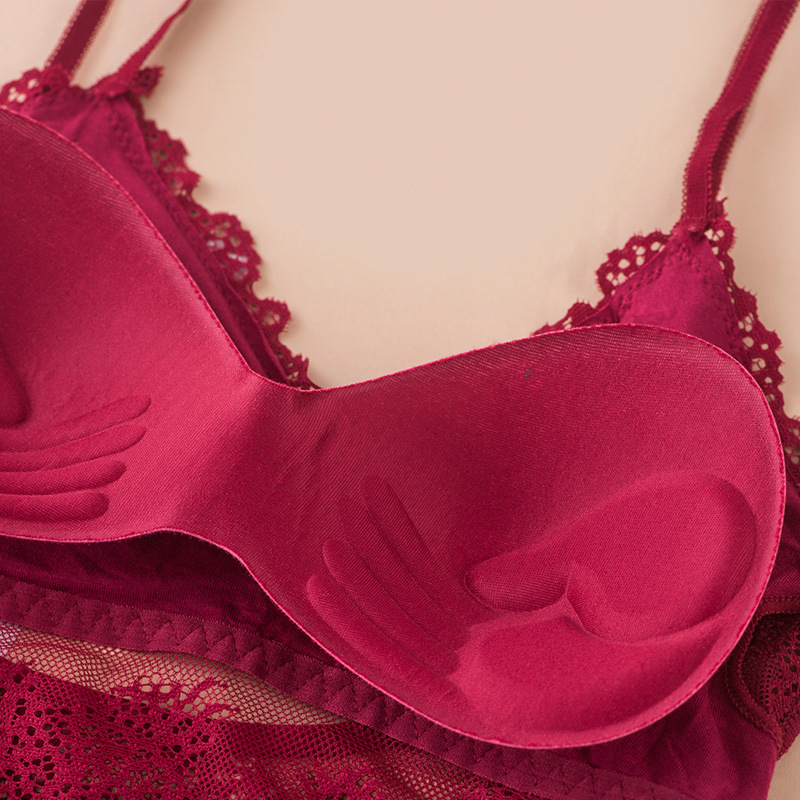 3D Sexy Lingerie Seamless Spor - Lace Bralette Set 评论和价格