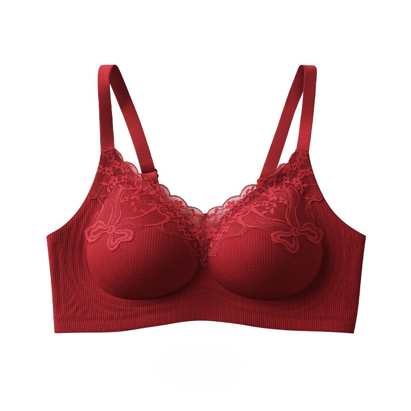 Women Fashion Ribbed Lace Bral - Lace Bralette Set 评论和价格